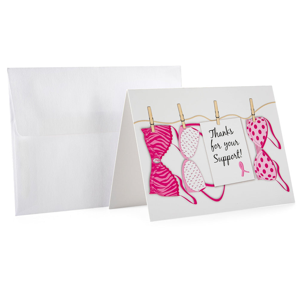 Pink Ribbon Thanks For Your Support Cards (12 Cards/Pack)