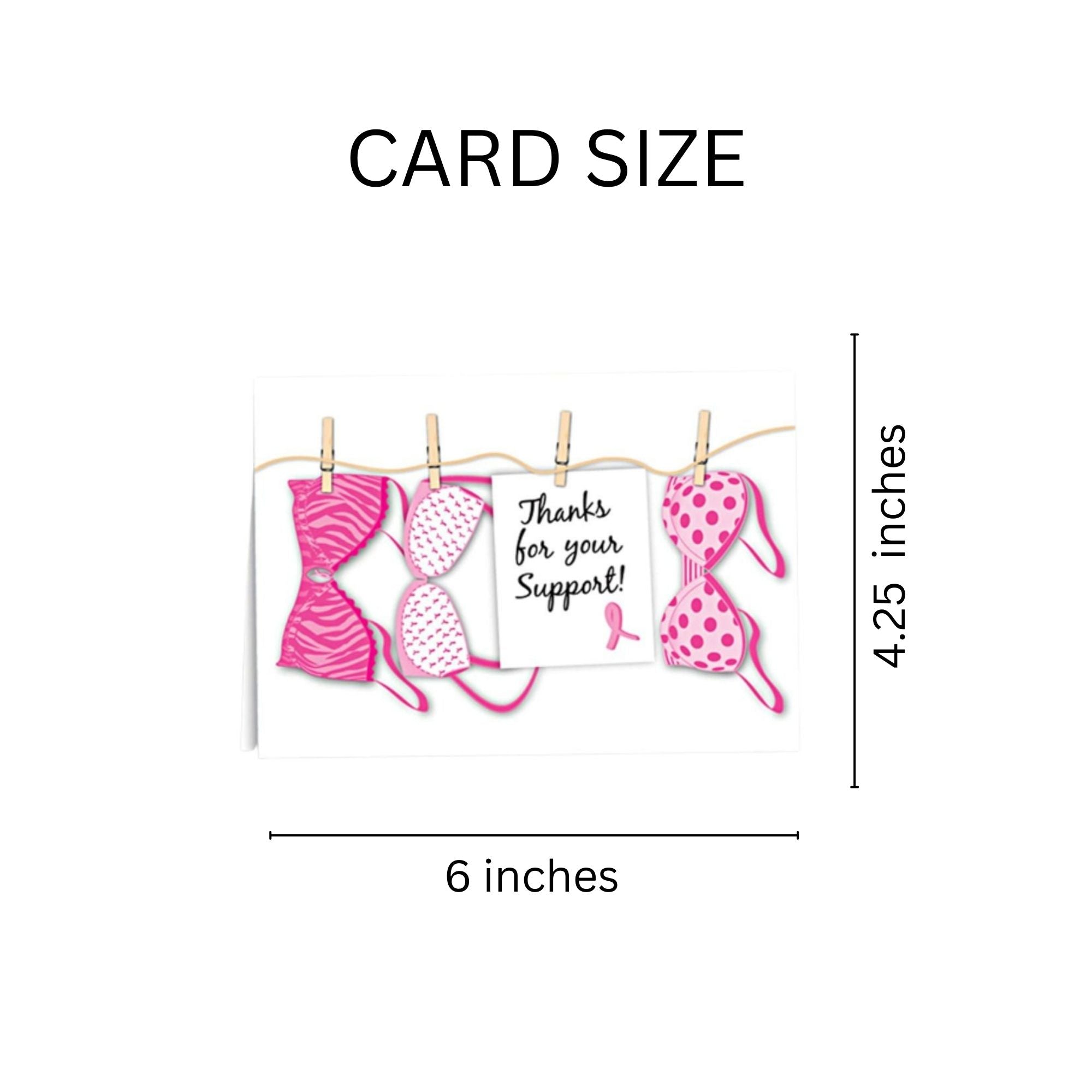 Pink Ribbon Thanks For Your Support Cards (12 Cards/Pack)