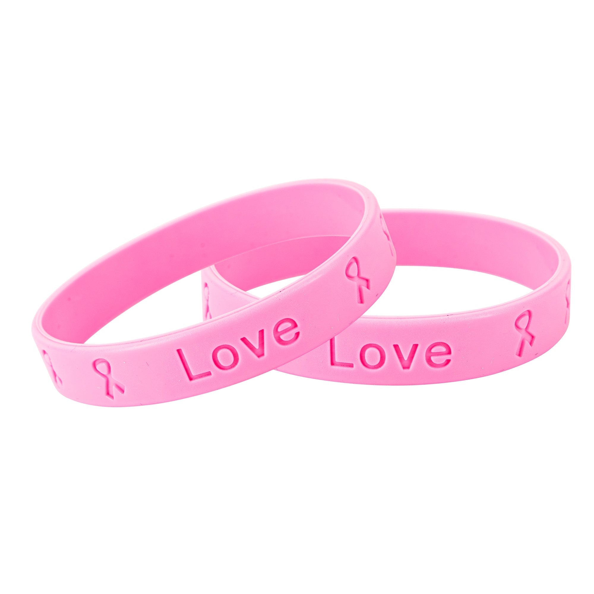Pink Ribbon Breast Cancer Silicone Bracelets