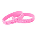 Pink Breast Cancer Silicone Bracelets