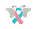 Pink & Teal Ribbon Awareness Butterfly Pins
