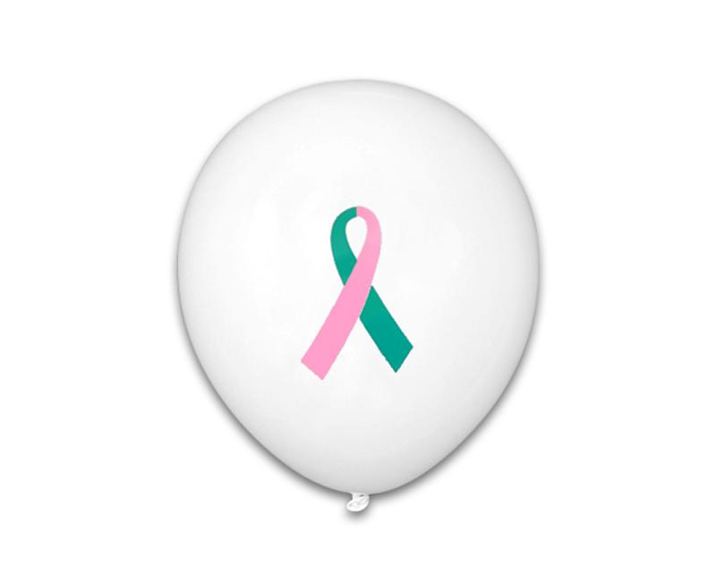 Pink & Teal Ribbon Balloons