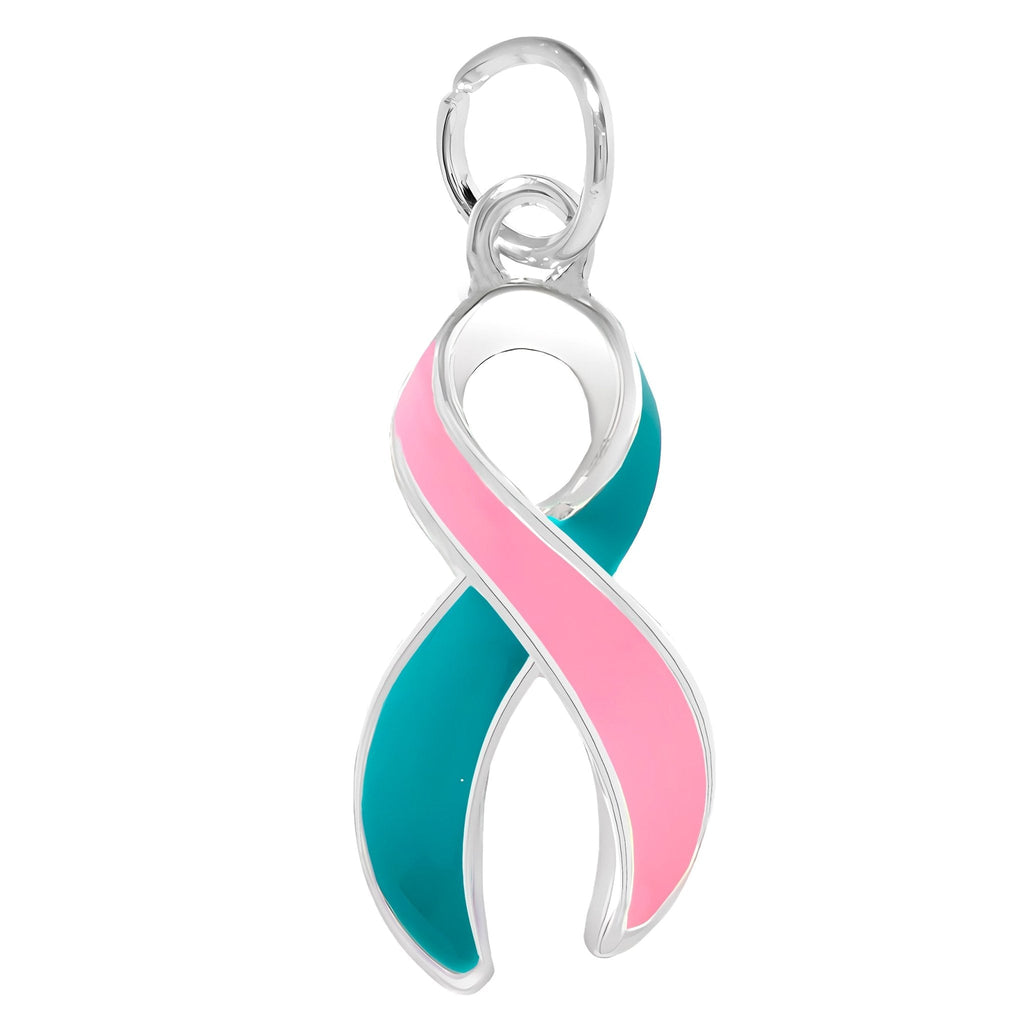 Pink & Teal Ribbon Charms