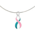 Pink & Teal Ribbon Necklaces