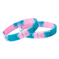 Pink & Teal Ribbon Silicone Bracelets (Child Sized)