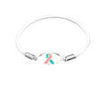 Pink & Teal Ribbon Stretch Bracelets