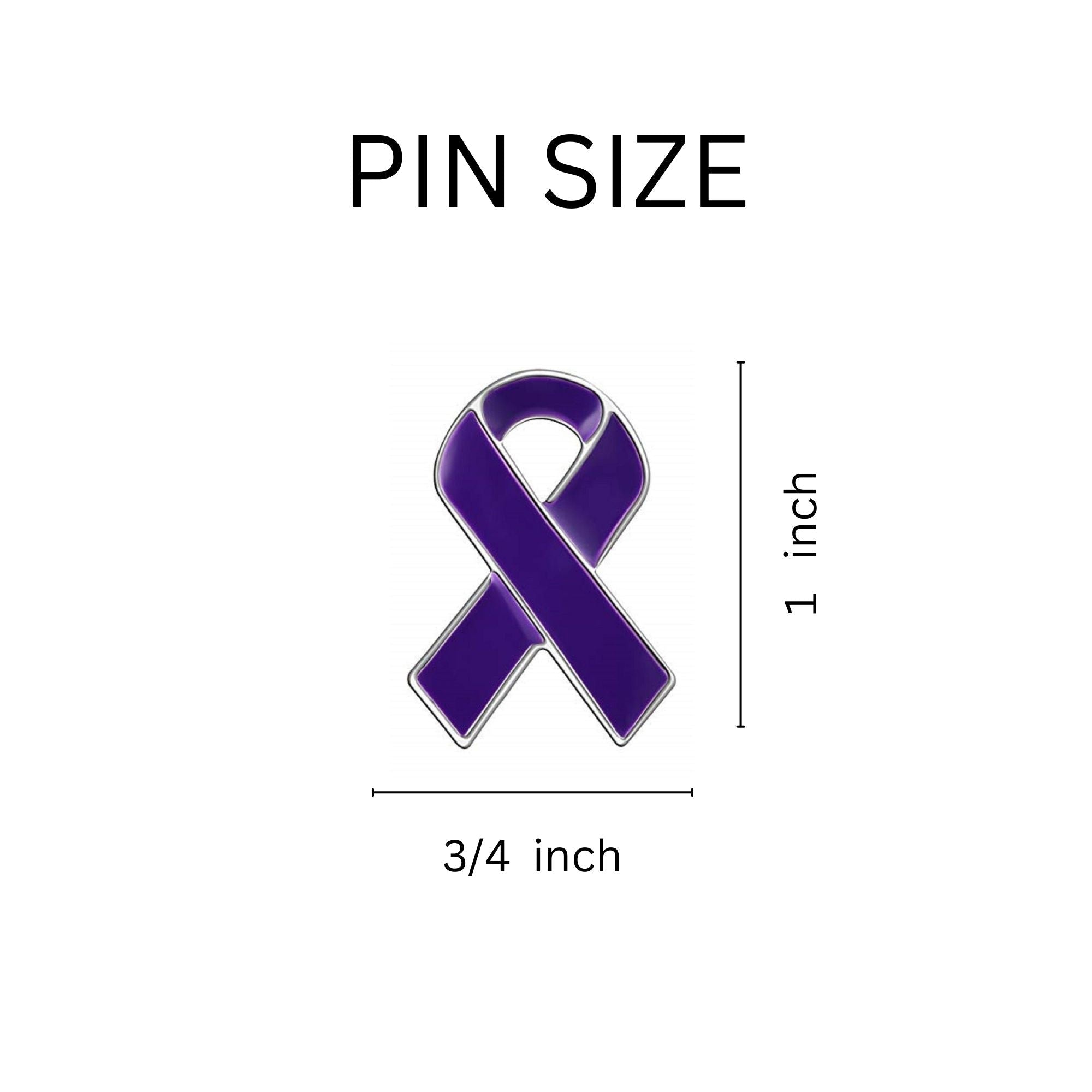 Purple Ribbon Awareness Pins