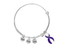Purple Ribbon Charm Retractable Bracelet