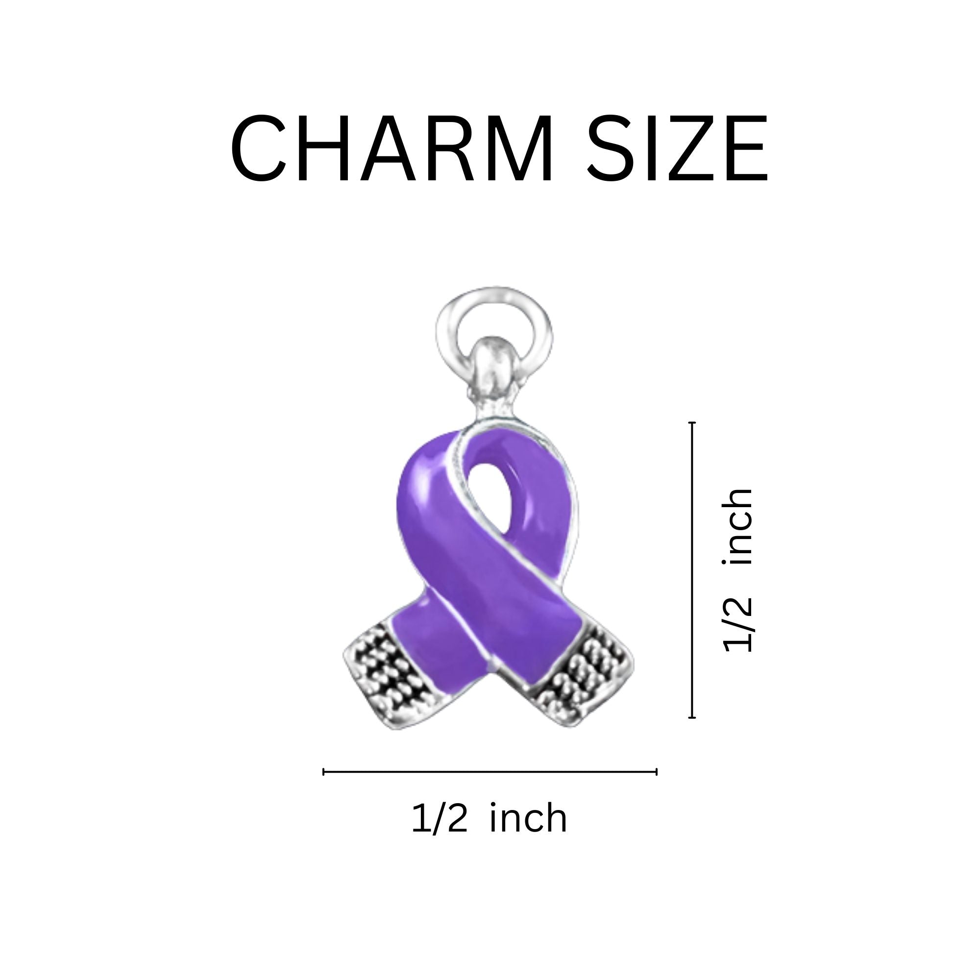 Purple Ribbon Charm Retractable Bracelets