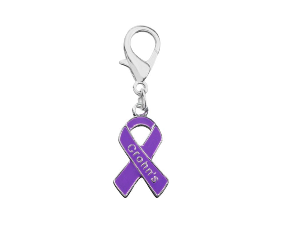 Purple Ribbon Crohn's Disease Awareness Hanging Charms