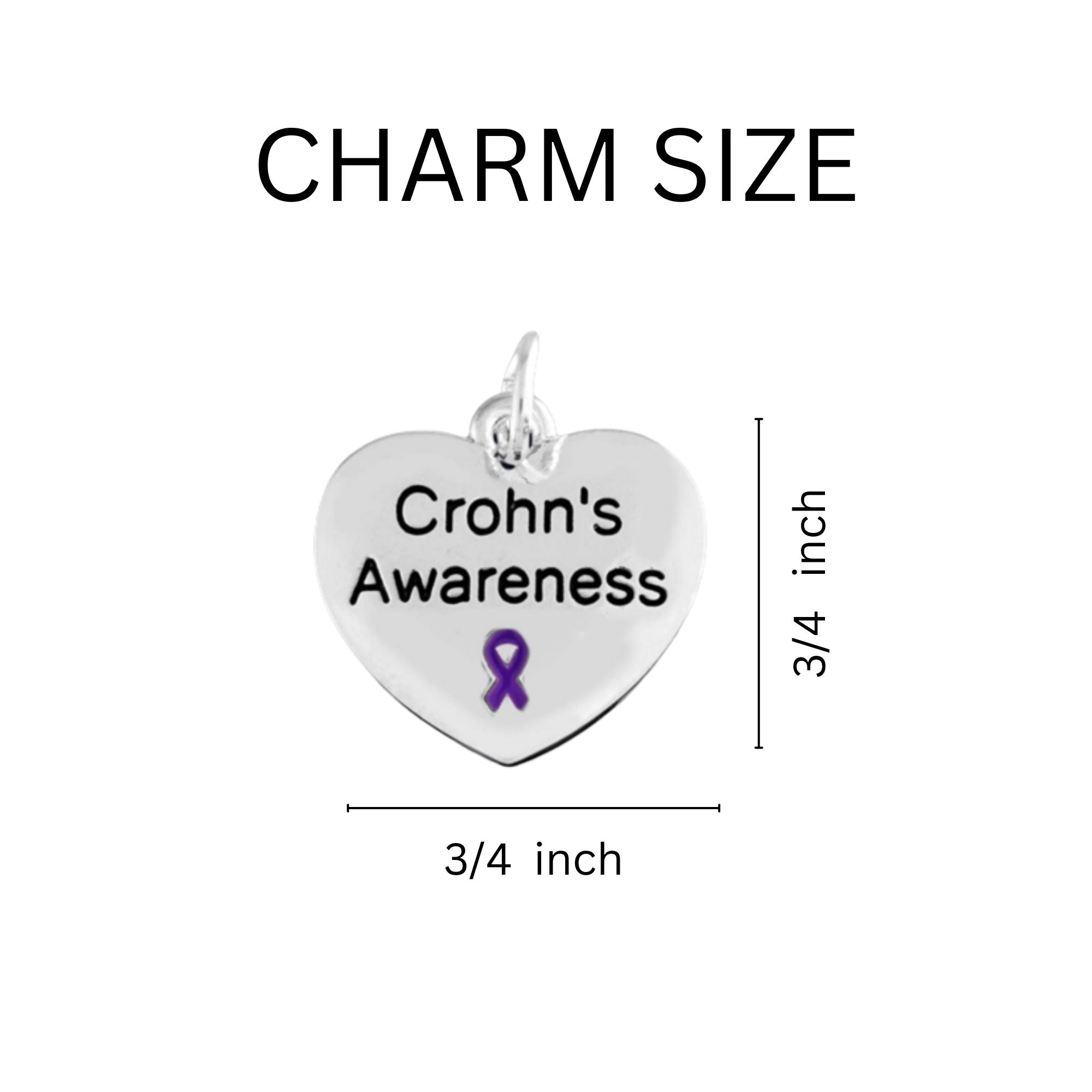 Purple Ribbon Crohn's Disease Awareness Heart Earrings