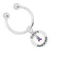 Purple Ribbon Crohn's Disease Awareness Keychains