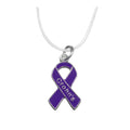 Purple Ribbon Crohn's Disease Awareness  Necklaces