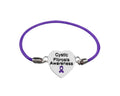 Purple Ribbon Cystic Fibrosis Awareness Heart Stretch Bracelets