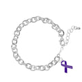 Purple Ribbon Fibromyalgia Awareness Chunky Charm Bracelets