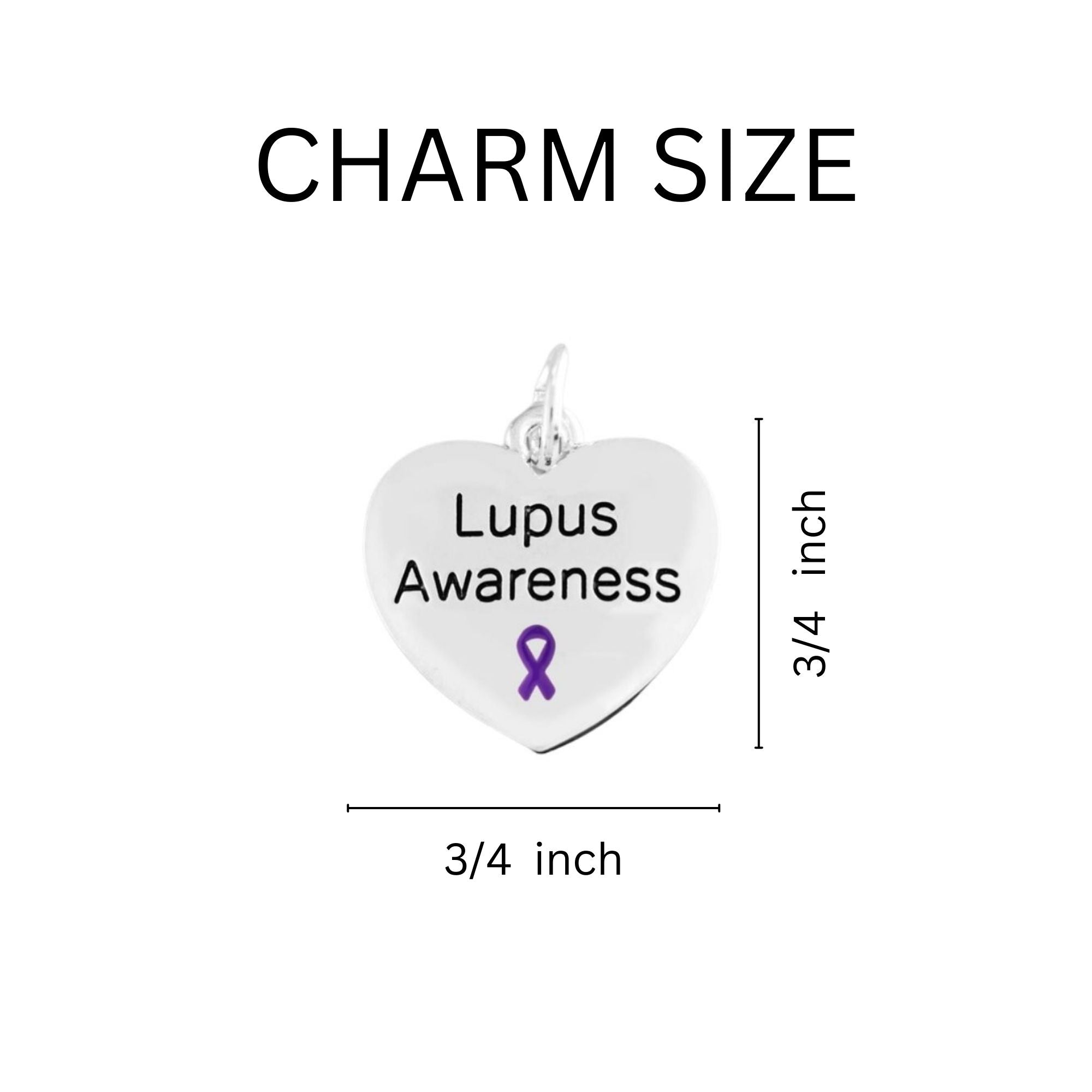 Purple Ribbon Lupus Awareness Heart Earrings