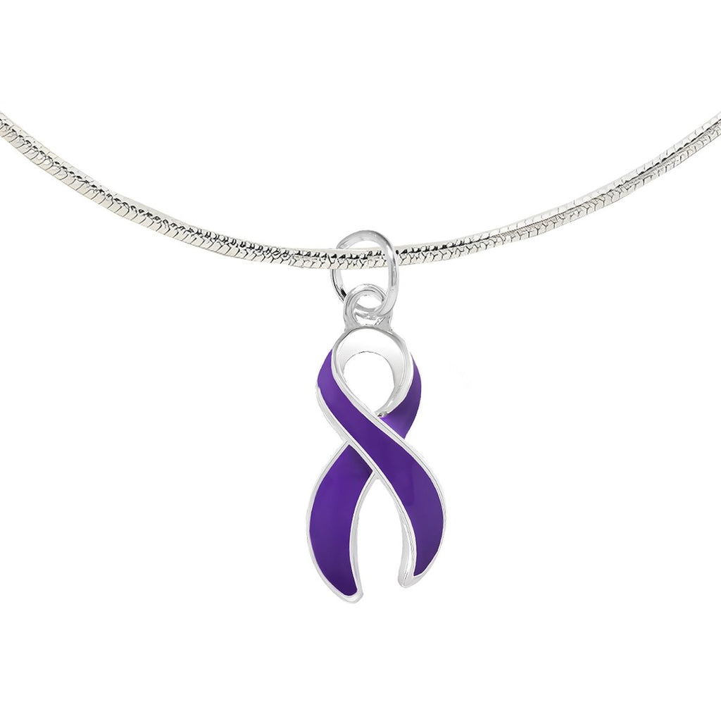 Purple Ribbon Necklaces