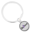 Purple Ribbon Round Believe Split Style Keychains