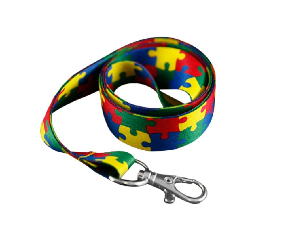 10 Pack Puzzle Piece Autism Awareness Lanyards