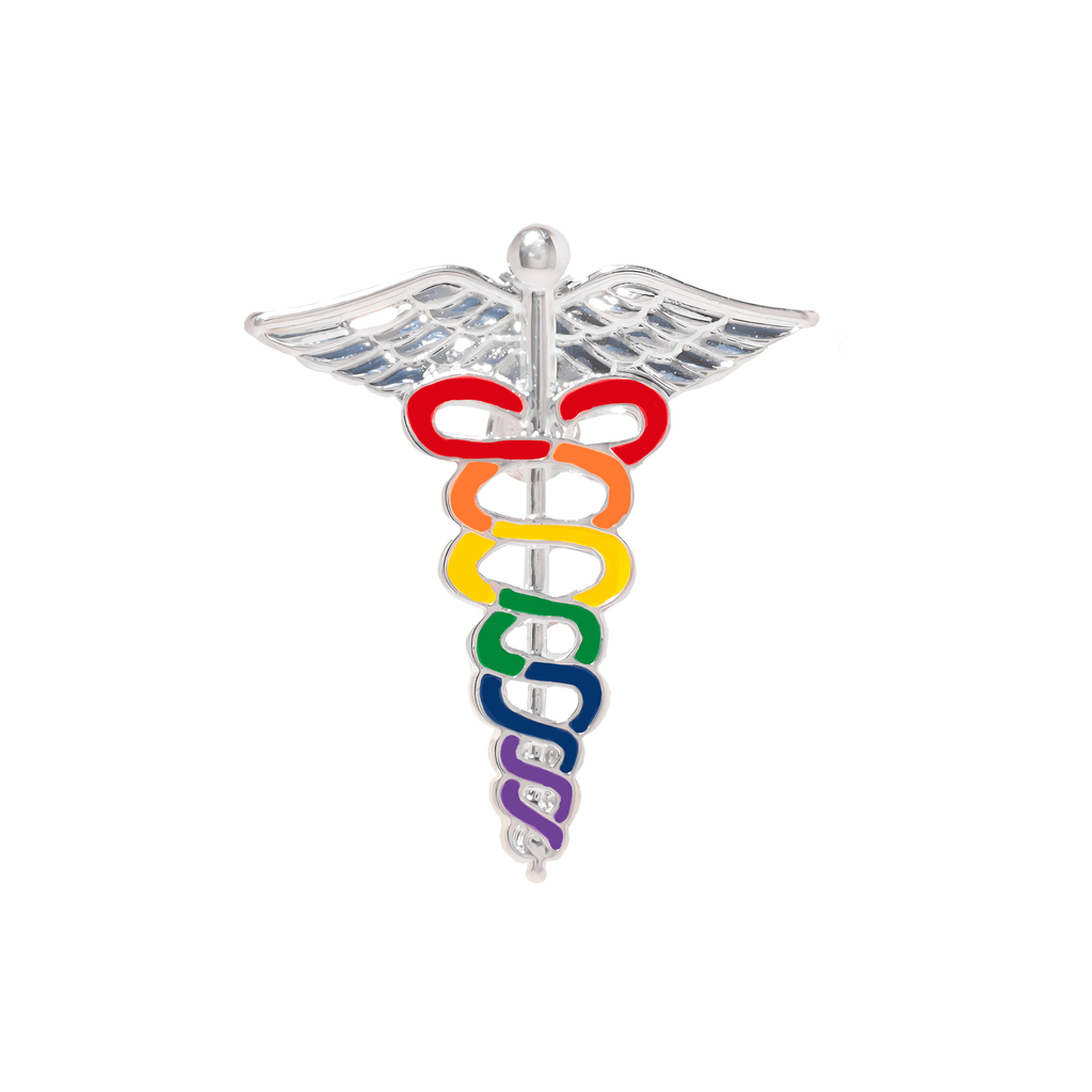Rainbow Caduceus Pins