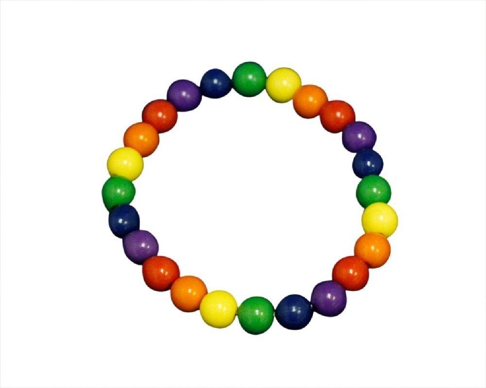 25 Pack Rainbow Colored Beaded Bracelets