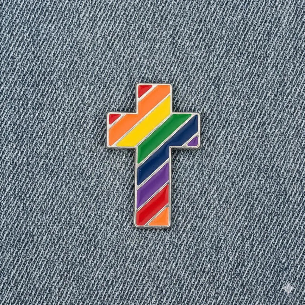 Rainbow Cross Shaped Pins