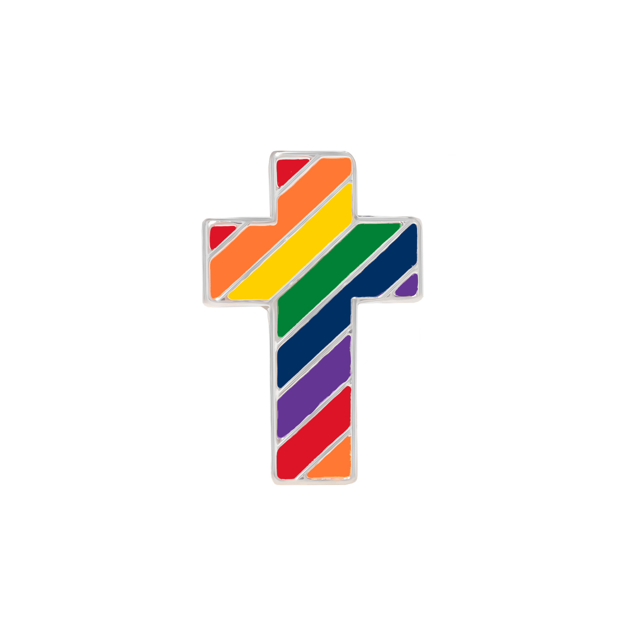 10 Pack Rainbow Cross Shaped Pins