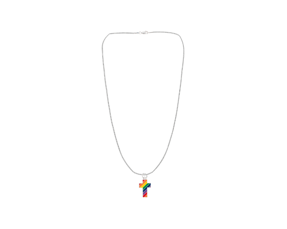 Rainbow Flag Cross Necklaces