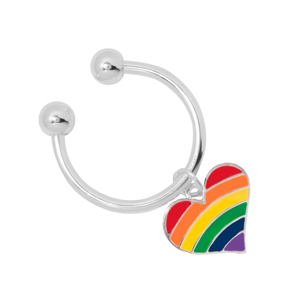 Rainbow Flag Heart Horseshoe Key Chains