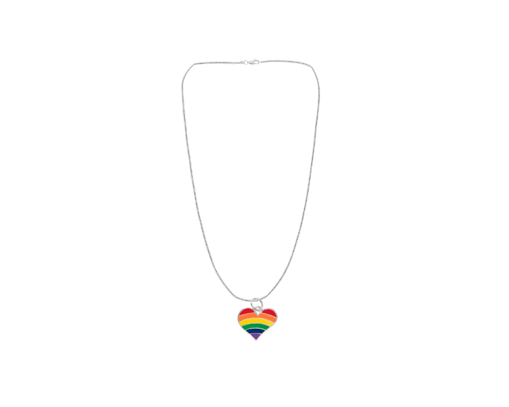 Rainbow Flag Heart Necklaces