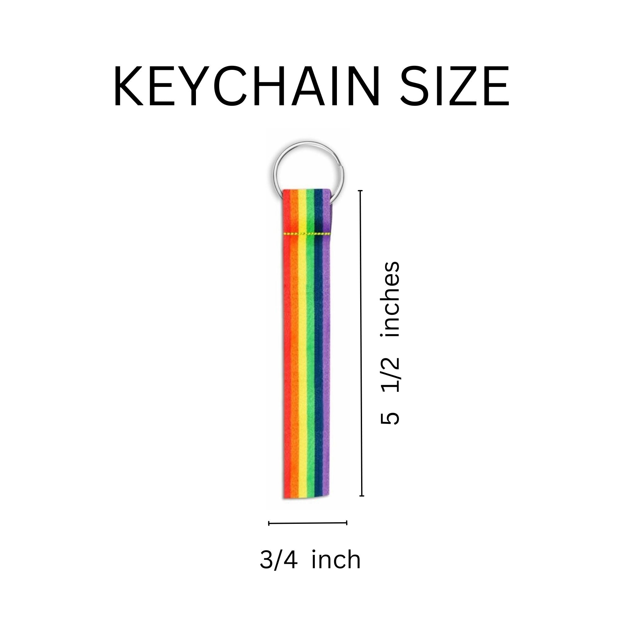 10 Pack Rainbow Flag Lanyard Style Keychains