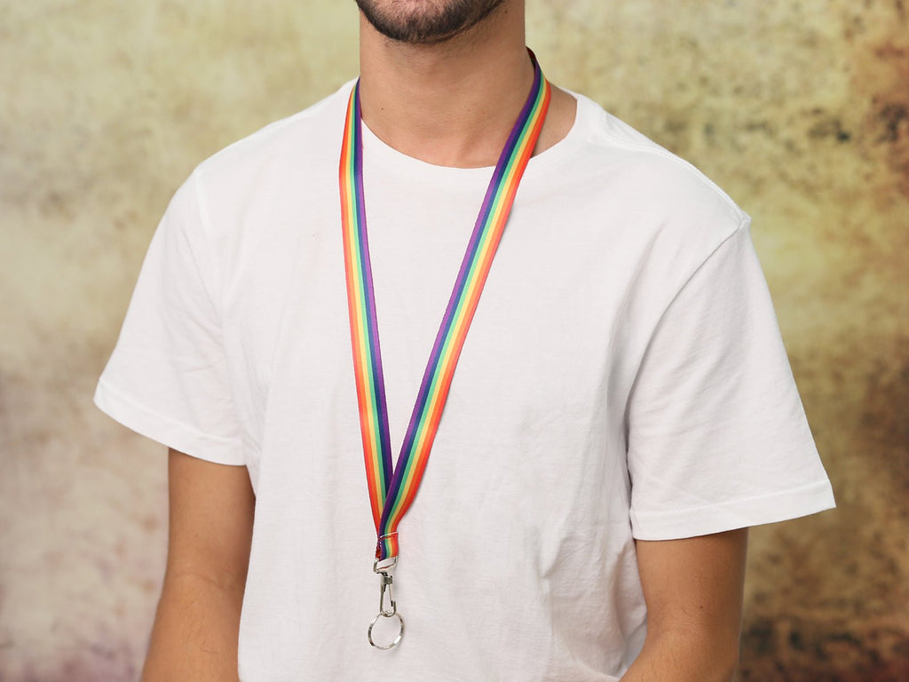10 Pack Rainbow Flag Lanyards