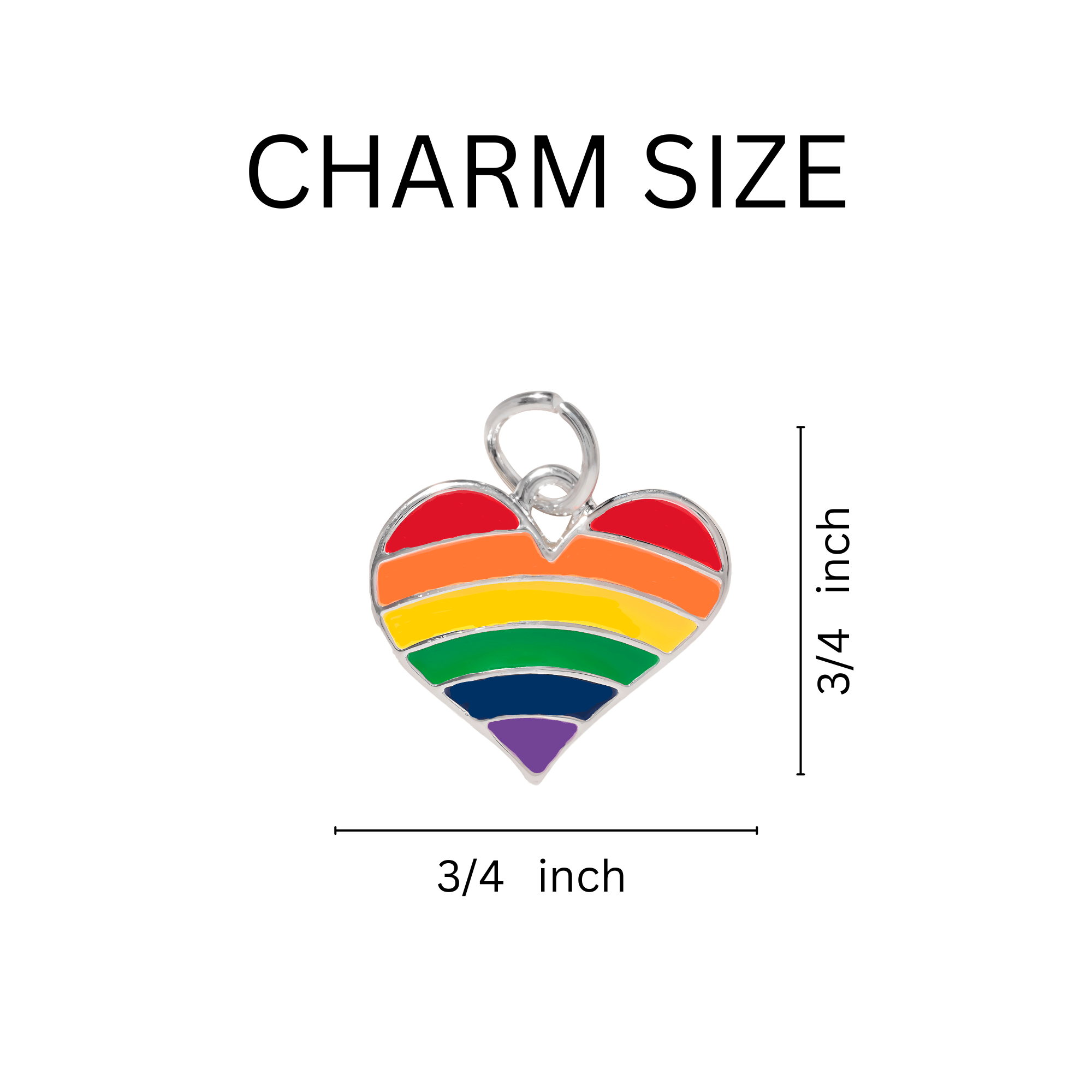 Rainbow Heart Flag Hanging Charms