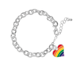 Rainbow Heart Gay Pride Charm Bracelets