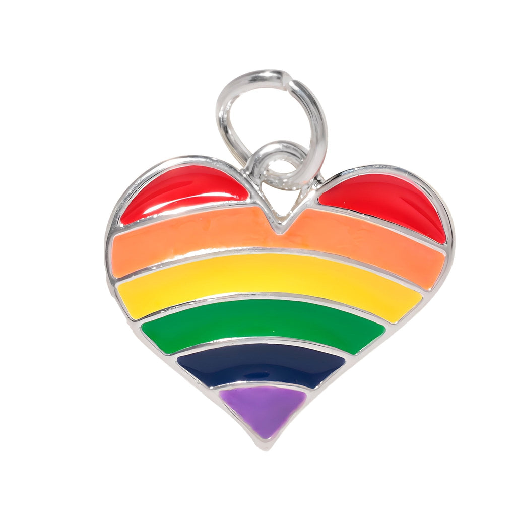 10 Pack Rainbow Heart Gay Pride Charms
