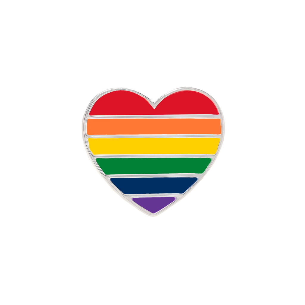 10 Pack Rainbow Heart Shaped Pins