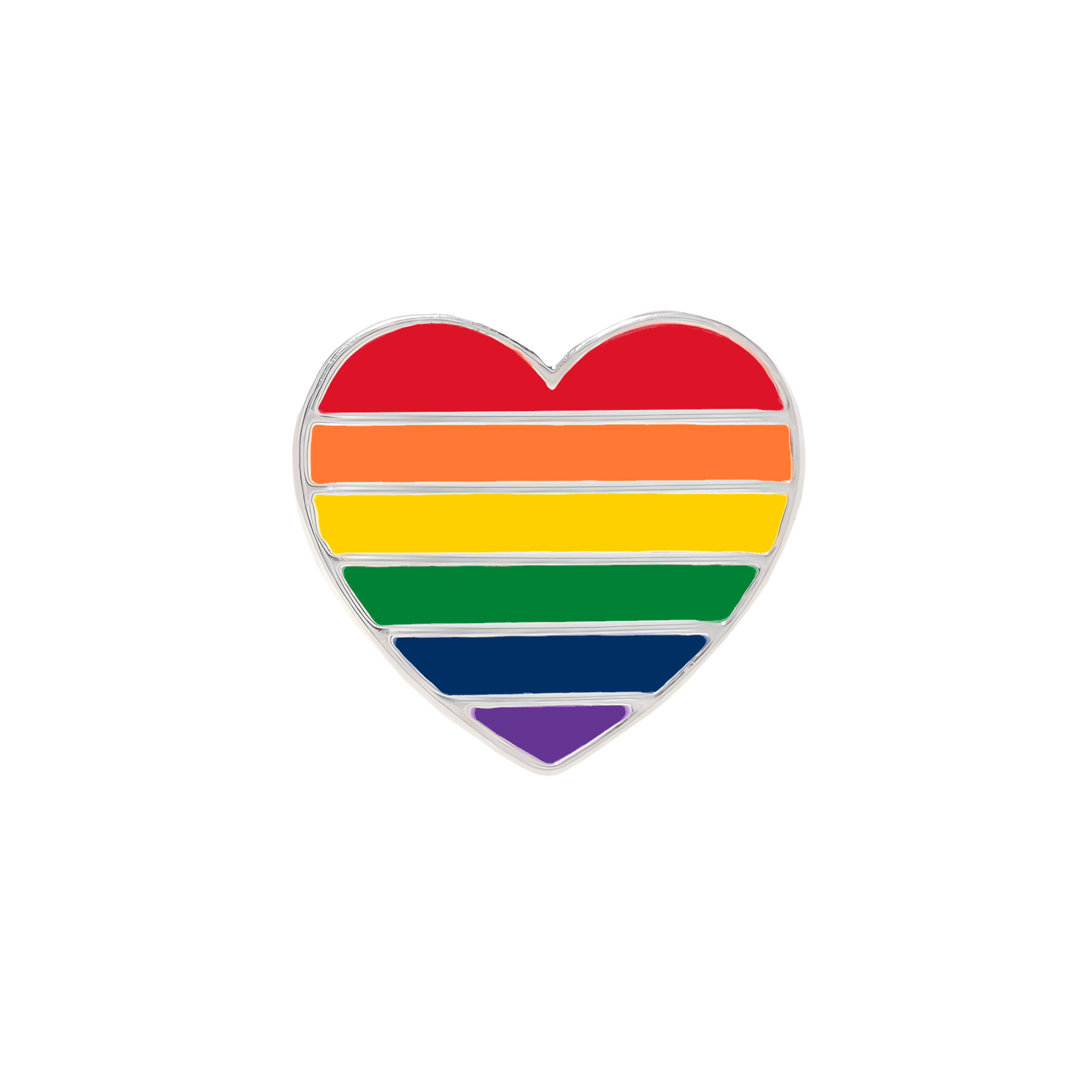 10 Pack Rainbow Heart Shaped Pins