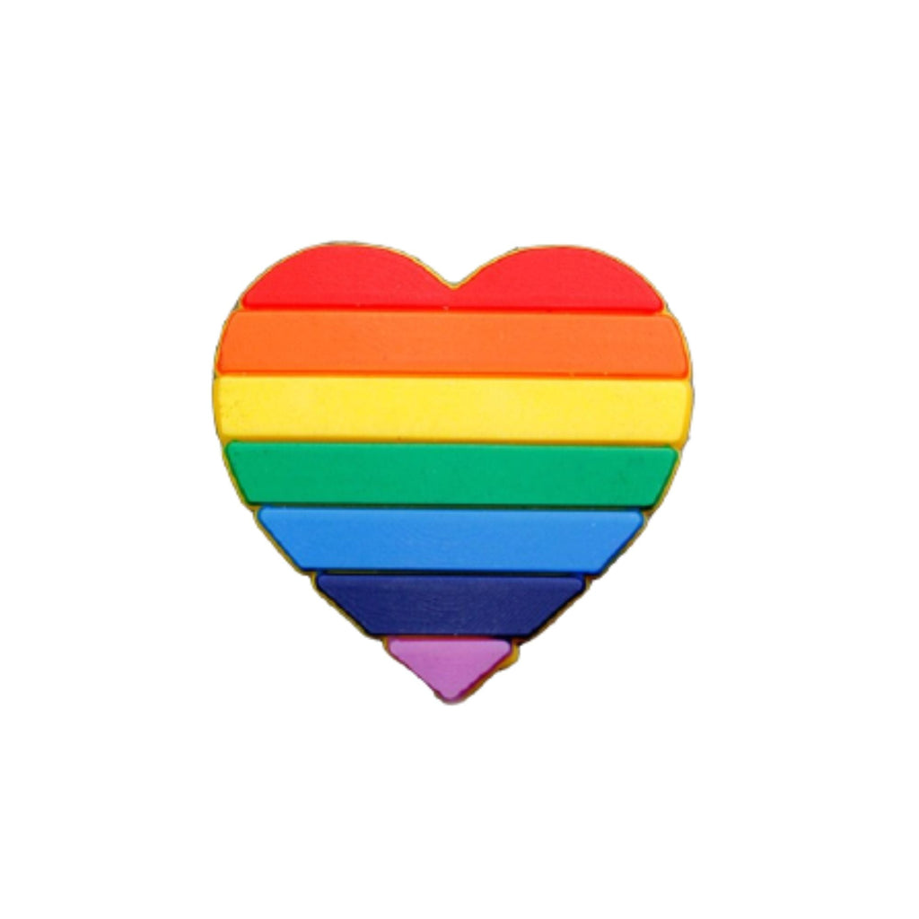 10 Pack Rainbow Heart Silicone Pins