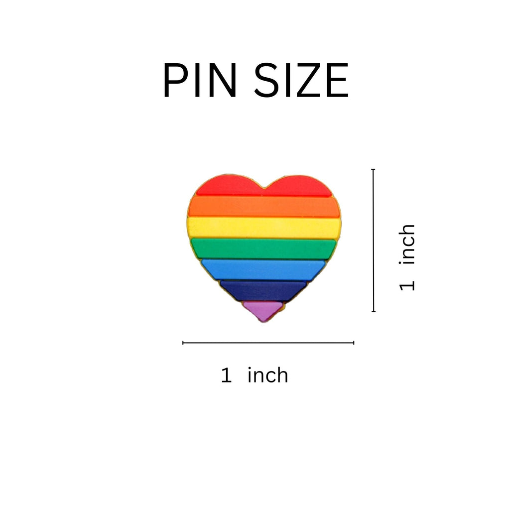 10 Pack Rainbow Heart Silicone Pins