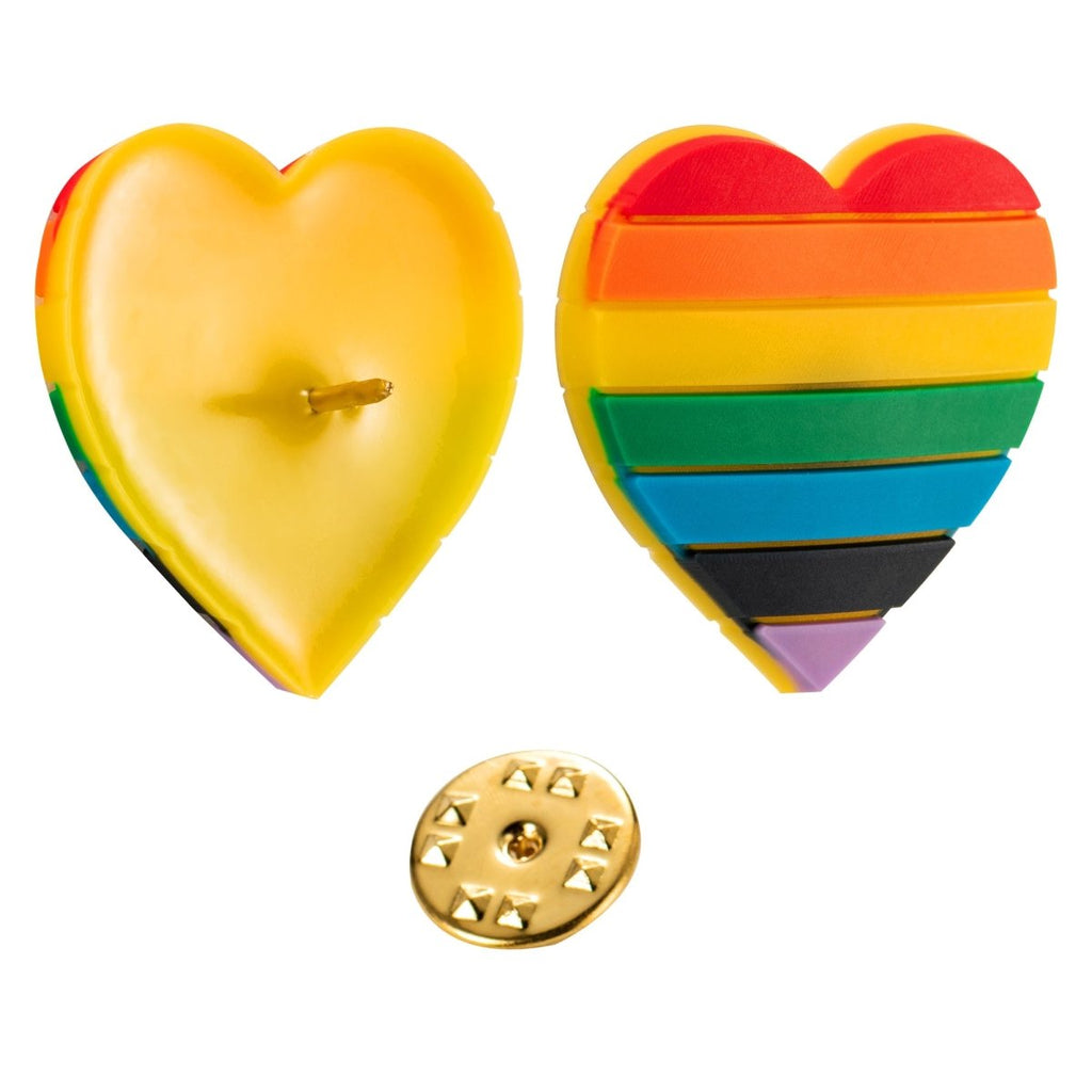 10 Pack Rainbow Heart Silicone Pins