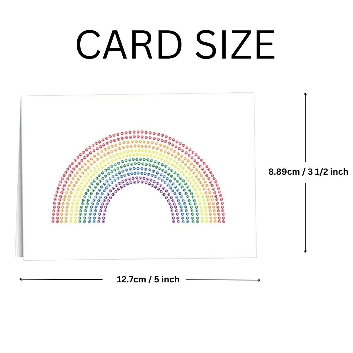 Rainbow Paw Print Note Cards (12 Cards/Pack)