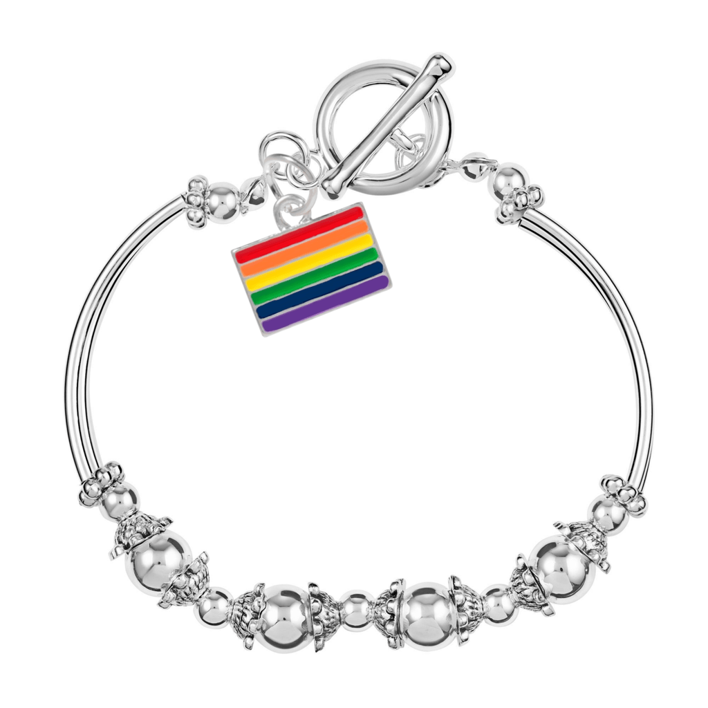Rainbow Rectangle Flag Partial Beaded Bracelets