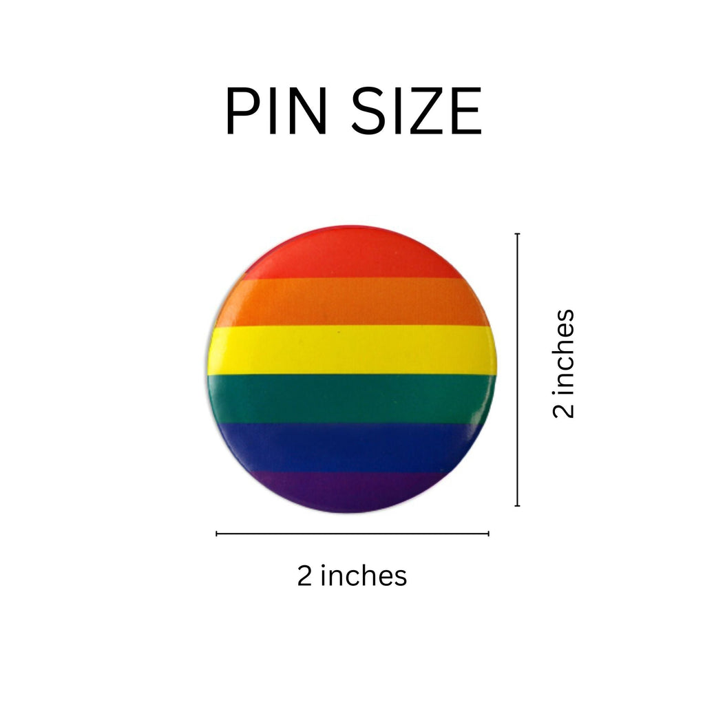 10 Pack Rainbow Striped Button Pins
