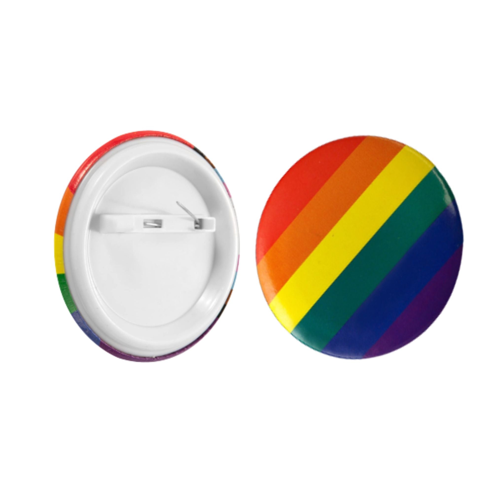 10 Pack Rainbow Striped Button Pins