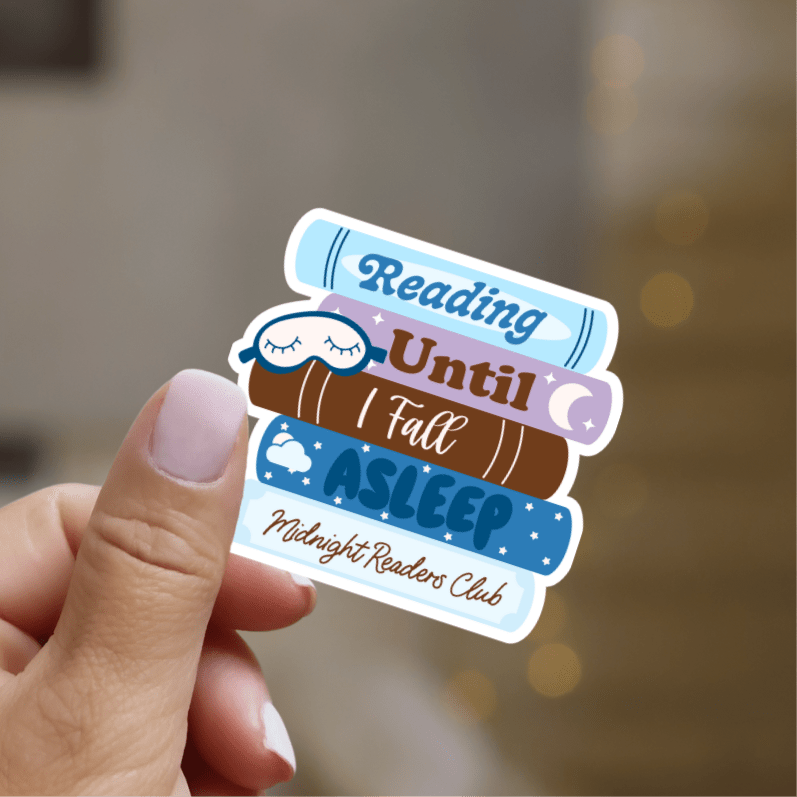 Reading Until I Fall Asleep Bookstack Sticker