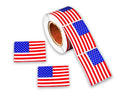 Rectangle American Flag Stickers (250 per Roll)
