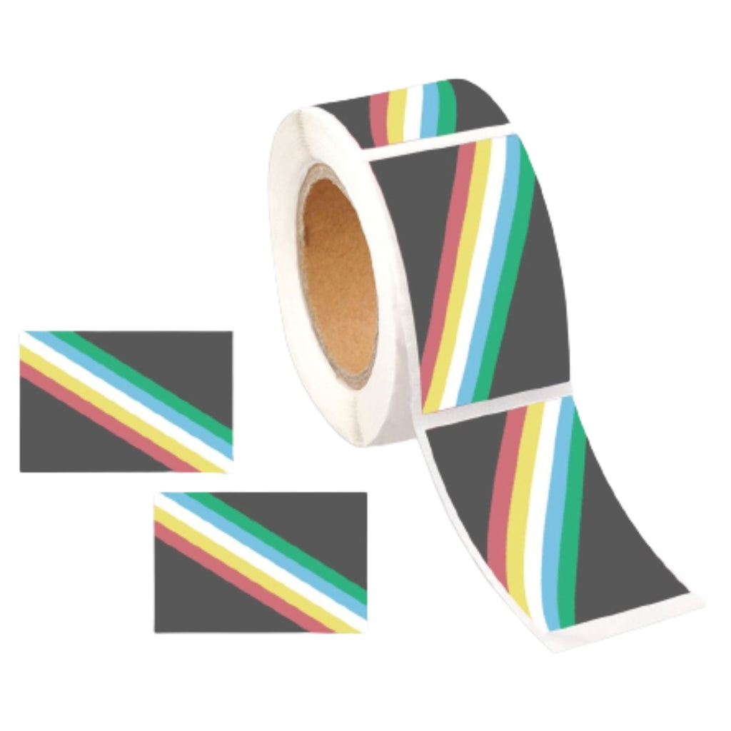 Rectangle Disability Flag Stickers (250 Per Roll)