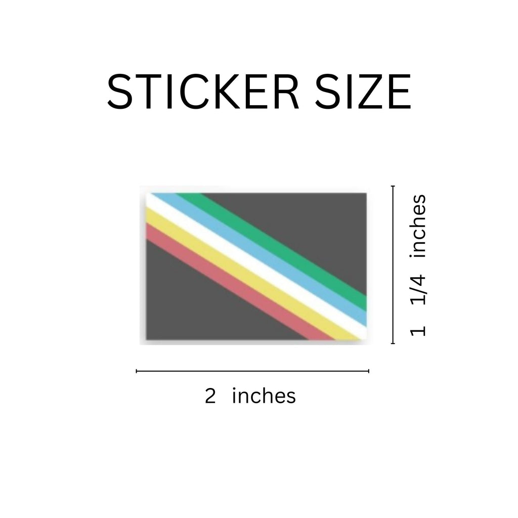 Rectangle Disability Flag Stickers (250 Per Roll)
