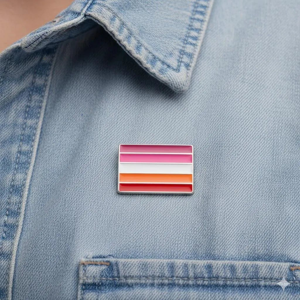 Rectangle Lesbian Sunset Flag Pins