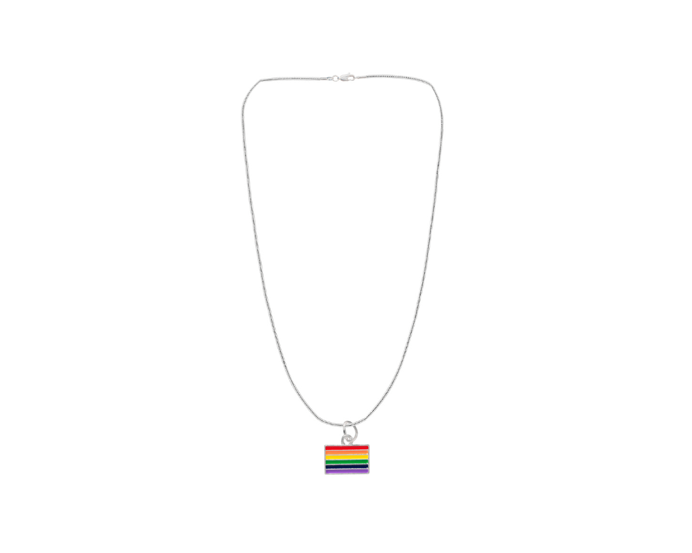 Rectangle Rainbow Flag Necklaces
